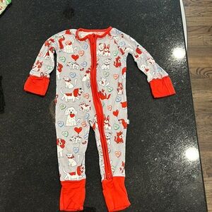 Little Sleepies Red and Gray Footies Cozy One Pieces